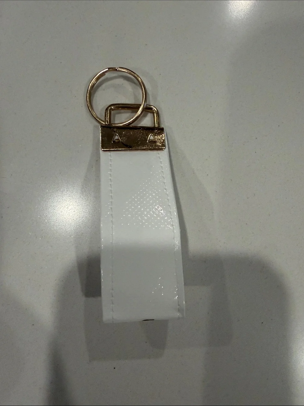 Lululemon handmade White & Gold Keychain Wristlet (#5 white with gold logo first